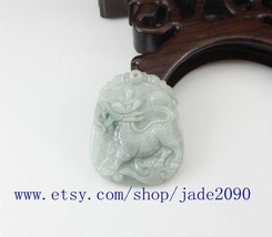 Free Shipping - good luck Real Natural Green jade carved Pi Yao  Amulet charm Pe - £22.81 GBP