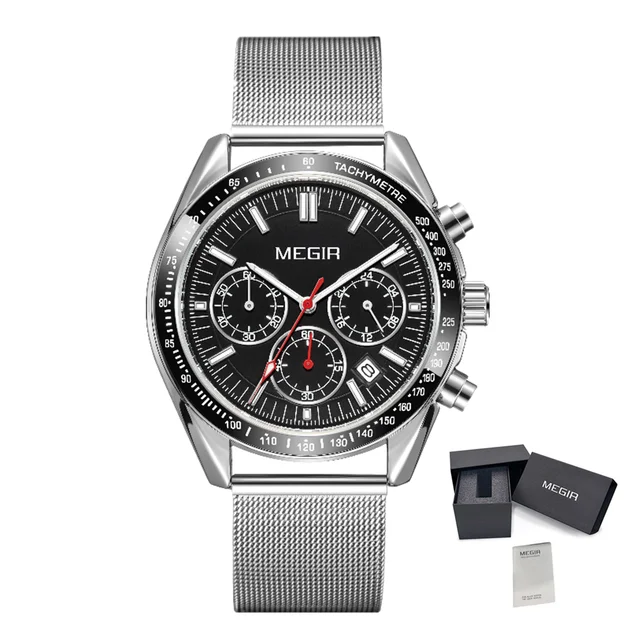 Business Men Watch Stainless Steel Mesh Belt Quartz Watches Luxury Man Wristwatc - £24.68 GBP