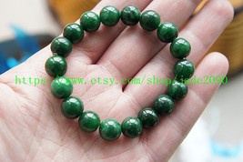 Free Shipping -  Grade AAA Natural Green Jadeite Jade charm Bracelet (ad... - £19.15 GBP