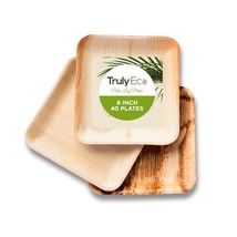 Palm Leaf Plates - Bamboo Plates Disposable | Biodegradable &amp; Eco Friendly Compo - £61.00 GBP