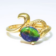 14K Gold And Genuine Idaho Opal Ring, Spencer Mine, Handmade Fine Jewelry - £230.03 GBP