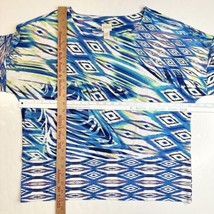 Chicos 3/4 Sleeve Top Sz 3 (XLarge) Multicolor Tribal Pattern Silky Stre... - $17.99