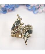 Antique Alpaca Mexico Silver Inlaid Abalone Hinge Statement Bracelet - $143.06
