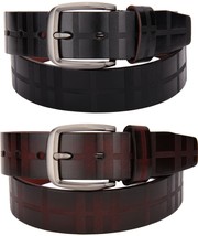 New Men&#39;s Casual Black Brown Dress Jeans Leather Belt Single Prong Metal... - £6.23 GBP