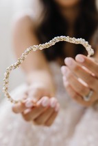 Meg Pearl Crystal Boho Headband Prom Bridal Costumes Fairy Festivals - £21.75 GBP