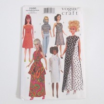 Vintage Vogue 7330 Barbie Doll Pattern 60s Style Mod Era Fashions Uncut - £27.52 GBP
