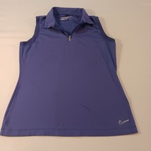 Nike Golf Tour Performance Dri Fit Blue Sleeveless Polo Women Shirt Size... - $12.46