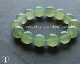 Free Shipping - 100% Nice Grade AAA Natural Green Jadeite Jade charm beaded Brac - $25.99