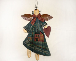 Wooden Country Angel with Metal Accents - $12.95
