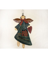 Wooden Country Angel with Metal Accents - $17.76 CAD