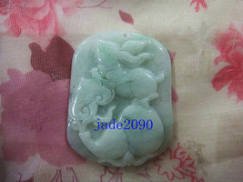 Free Shipping -  Real jade , Hand carved good luck Amulet Natural green jadeite  - £20.83 GBP