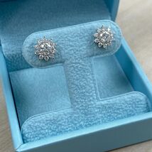 1 Carat Lab Grown Round Brilliant Cut Diamond Studs Sunburst Earrings 14... - $592.05