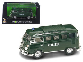 1962 Volkswagen Microbus Police Green 1/43 Diecast Car Model by Road Signature - $34.24