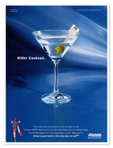 AllState Insurance MADD Killer Cocktail Vintage 1998 Full-Page Print Mag... - £7.63 GBP