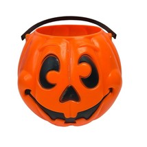 Vintage Halloween Blow Mold Pumpkin Face Bucket 1997 Grand Venture USA Candy - £11.07 GBP