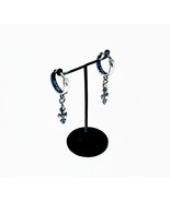 Cross Charm Huggie Hoop Earrings 925 Sterling Silver, Handmade Unisex Ea... - €30,39 EUR