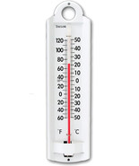 Metal Hanging Wall Thermometer 8 7/8&quot; Indoor Outdoor Aluminum White TAYL... - $43.90 CAD