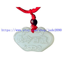 Free Shipping - handmade good luck Natural Green jade jadeite carved prayer Peac - £20.95 GBP