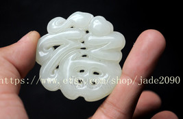 Free Shipping - handmade good luck Natural Green jade jadeite carved prayer Peac - £24.17 GBP