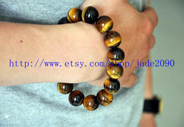 Free Shipping -  tiger eyes gemstone beaded bracelet , Prayer Beads charm bracel - £19.41 GBP