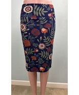 LuLaRoe Navy Blue Floral Print Cassie Stretch Pencil Skirt Size XS - $13.52 CAD