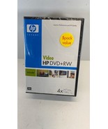 HP Video DVD + RW 5 Pack With Hard Cases New  - $9.85