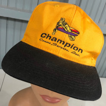 Champion Cranes Services VTG Yellow Snapback Baseball Cap Hat - £10.62 GBP