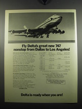 1971 Delta Airlines Ad - Fly Delta&#39;s great new 747 nonstop - £14.48 GBP