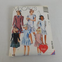 McCalls 4339 Sewing Pattern Girls Dress Sz 7 Vintage 1989 Drop Waist Partial CUT - £6.17 GBP