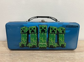 Minecraft Pencil Case Tote Box - Blue, The Tin Box Company New - $19.75
