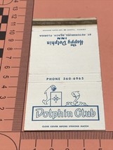 Front Strike Matchbook Cover   The Dolphin Club   St. Petersburg Beach,Fla   gmg - £9.89 GBP