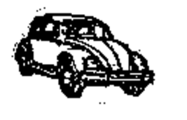 VW beetle 3/4 view vintage volkswagen rubber stamp  - £7.88 GBP