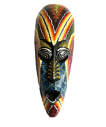 Jamaica Hand Carved Tribal Face Mask Hand Painted Dots - $560.96 MXN
