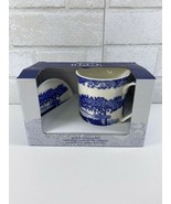 Spode Blue Italian 12 Oz Ceramic Mug &amp; Coaster Set NEW - £17.27 GBP