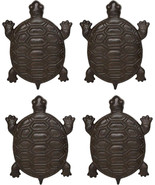 Set Of 4 Cast Iron Bronzed Sea Turtle Patterned Shell Garden Stepping St... - $112.08 CAD