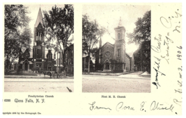 Antique Rotograph Postcard Presbyterian Church Glen Falls NY ME Church 1906 - £11.66 GBP
