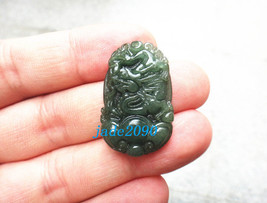 Free Shipping - Chinese jade dragon pendant , Natural Green Dragon jade Pendant  - £12.54 GBP