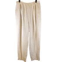 J. McLaughlin Womens Size 12 Large Lined Linen Trousers Pants Beige - $14.63