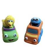 Sesame Street Toy Cars Big Bird &amp; Cookie Monster Hasbro 2011 Cake Topper - £6.22 GBP