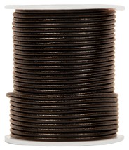 Hemptique Round Leather Cord Spool 2mm 25yd-Black RLC2MM-BLK - £16.35 GBP