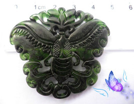 Free Shipping - Jade butterfly Lovely Hand-carved Natural Real  genuine jadeite  - £13.61 GBP