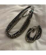 Silpada Sterling silver Hermatite Hailston N1936 Neacklace &amp; B1935 Brace... - $102.90 CAD