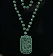 Free Shipping -handmade Natural green jadeite jade carved dragon charm dragon be - £23.89 GBP