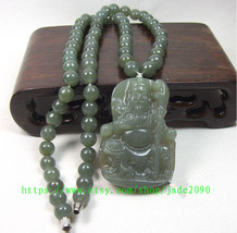 Free shipping -good luck NATURAL Green jadeite jade carved &#39;&#39;Guan Yu&#39;&#39; charm bea - $29.99