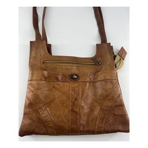 Vintage Beau Swan Spain Brown Leather Purse Shoulder Bag Zipper Multiple... - $13.26