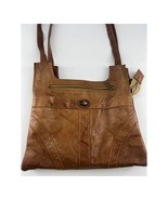 Vintage Beau Swan Spain Brown Leather Purse Shoulder Bag Zipper Multiple... - $247.05 MXN