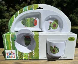 Eric Carle Very Hungry Caterpillar 3pc Melamine Plate Bowl Cup Child Dis... - £20.47 GBP