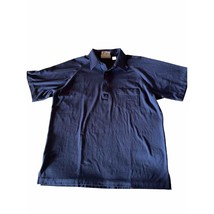 Vintage 1990s Enro Cotton Mist Mens Sz L Short Sleeve Polo Shirt Navy Blue - $14.85
