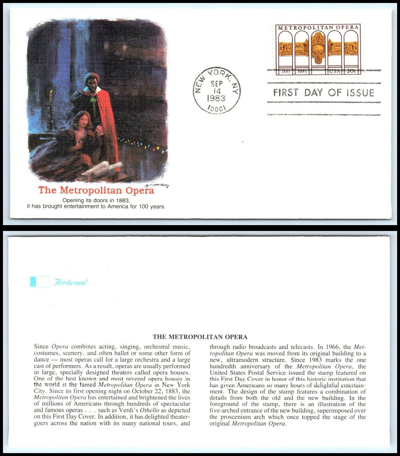 Primary image for 1983 FDC Cover - The Metropolitan Opera, Brooklyn, New York, NY B12 
