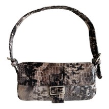 Giannini Brown Black Snake Skin Small Shoulder Bag With Magnetic Snap Cl... - £29.86 GBP